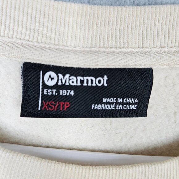 Marmot Women's Oatmeal Heather Mountain works Crew Neck sweatshirt Size XS - Picture 4 of 7